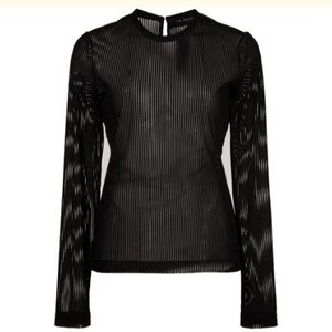 Yigal Azrouel barcode stripe mesh tee